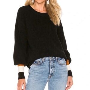 A.L.C. Cashmere/lambs wool blend jasper colorblock cuffed ribbed great sweater